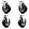 Service Caster 6 Inch Rubber on Aluminum Caster Set with Roller Bearings 2 Swivel 2 Rigid SCC-20S620-RAR-2-R-2 - alternate 1